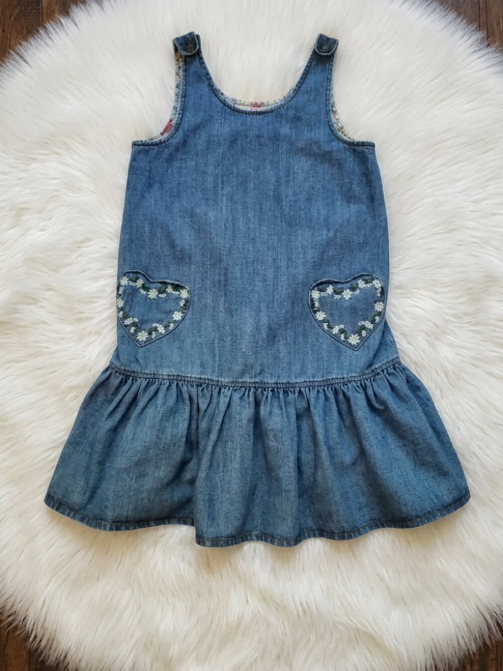 Mini Boden Jean Heart Dress Size 10-11y